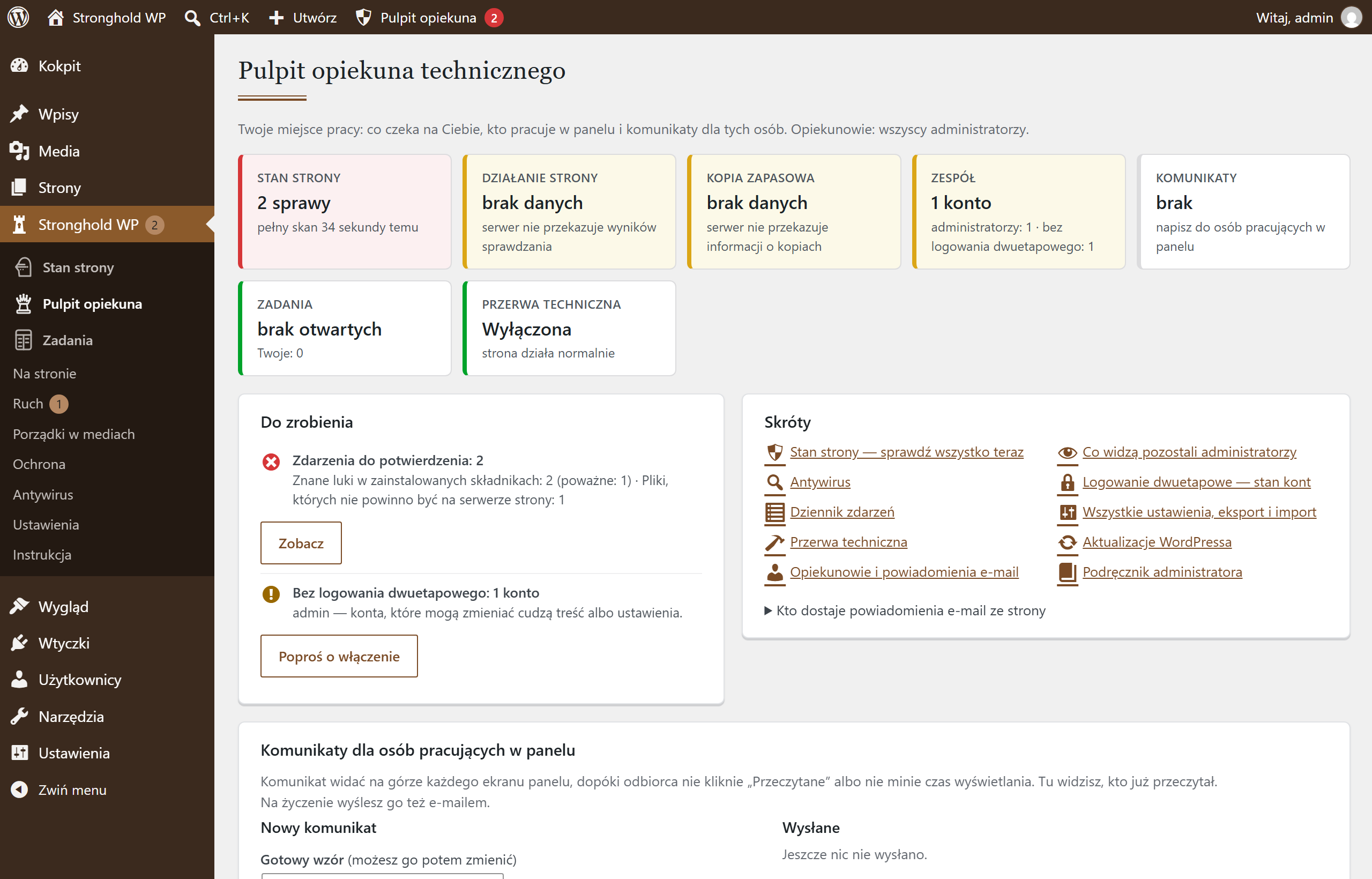The technical caretaker’s dashboard